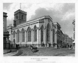 Kościół św. Marcina, Carfax, Oxford, 1835. autorstwa John Le Keux