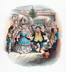 Opowieść wigilijna: Bal pana Fezziwiga, 1843 autorstwa John Leech