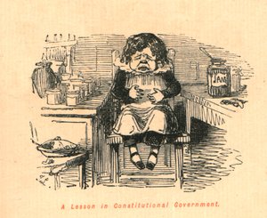 Lekcja w rządzie konstytucyjnym, 1897. autorstwa John Leech