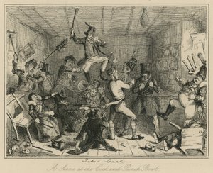 Scena w Cock and Punch Bowl autorstwa John Leech