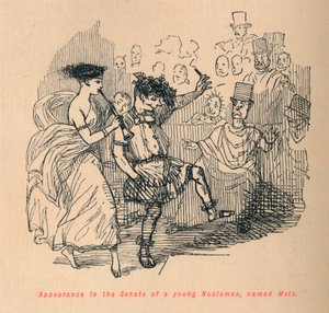 Wystąpienie w Senacie młodego szlachcica imieniem Meto, 1852 autorstwa John Leech