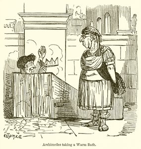 Archimedes biorący ciepłą kąpiel