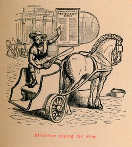 Kierowca samochodu ubiegający się o wynajem, 1852 autorstwa John Leech