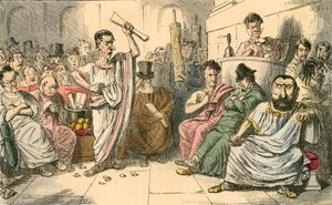 Cyceron potępiający Katylinę autorstwa John Leech