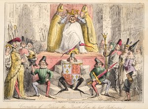 Koronacja Henryka IV. (od najlepszych autorytetów), z The Comic History of England, wyd. 1864 (akwaforta ręczna) autorstwa John Leech