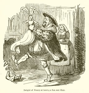 Rozkosz Henryka z posiadania syna i dziedzica autorstwa John Leech