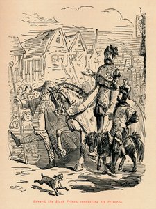 Edward Czarny Książę, dyrygujący swoim więźniem, ok. 1860, ok. 1860 autorstwa John Leech