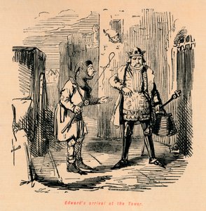Przybycie Edwardsa do Wieży, ok. 1860, ok. 1860 autorstwa John Leech