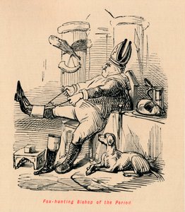 Polujący na lisy Biskup okresu, ok. 1860, ok. 1860 autorstwa John Leech
