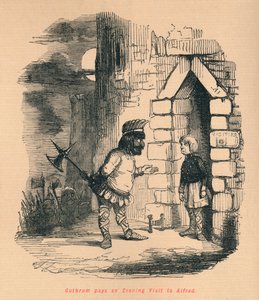 Guthrum składa wieczorną wizytę Alfredowi, ok. 1860, ok. 1860. autorstwa John Leech