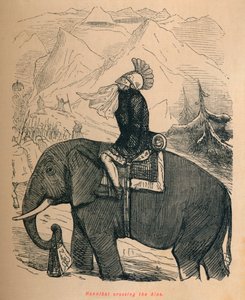 Hannibal przekraczający Alpy, 1852 autorstwa John Leech