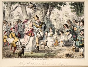 Henryk VIII i jego Królowa Out-a-Maying, z The Comic History of England, wyd. 1864 (akwaforta ręczna)