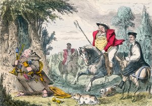 Król Henryk VIII polowanie na mnichów autorstwa John Leech