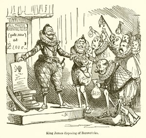 Król Jakub pozbywa się baronet