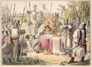 King John Signing Magna Carta, z The Comic History of England, wyd. 1864 (akwaforta ręczna)