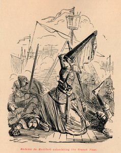 Madame de Montfort zadziwiająca flotę francuską, ok. 1860, ok. 1860 autorstwa John Leech