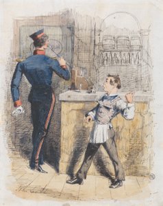 Pot Valiant: scena w szynkowni autorstwa John Leech