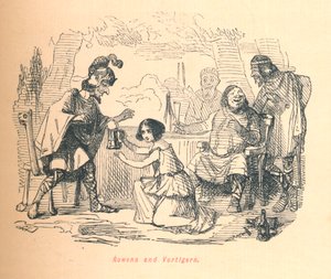 Rowena i Vortigern, ok. 1860, ok. 1860. autorstwa John Leech