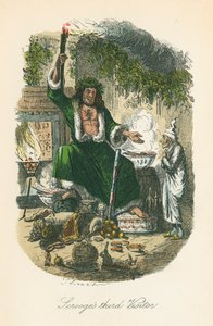 Scena z Opowieści wigilijnej Charlesa Dickensa, 1843 autorstwa John Leech
