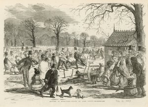 Łyżwiarstwo w Hyde Parku autorstwa John Leech