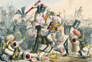 Wspaniała walka między Richardem Coeur de Lion i Saladin autorstwa John Leech
