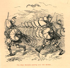Niebieskie maski przekraczające granicę, 1897. autorstwa John Leech
