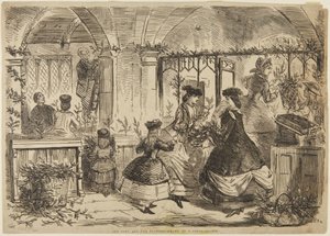 Chrzcielnica i kwiaty autorstwa John Leech