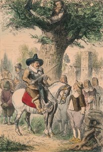 Royal Oak, rodzina Penderellów nie ma pojęcia, gdzie jest Karol!!!, 1850 autorstwa John Leech