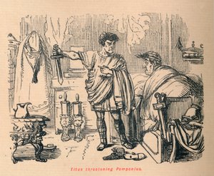 grożący Tytusowi Pomponiuszowi, 1852 r. autorstwa John Leech