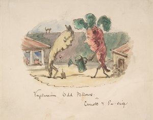 Wegetarianie Odd Fellows: lub, Carrott i Pa-Snip, 1837-64. autorstwa John Leech