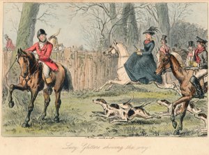 Lucy Glitters wskazuje drogę, 1865. Artyści: John Leech, Hablot Knight Browne. autorstwa John Leech and Hablot Knight Browne