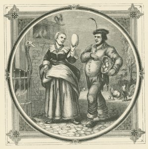 Kura znosi codziennie, ale struś tylko raz w roku (rytowanie) autorstwa John Leighton