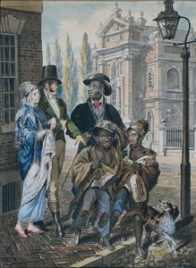 Światowy lud kwestionujący kominiarzy i ich mistrza przed kościołem Chrystusa..., 1811-ca. 1813.