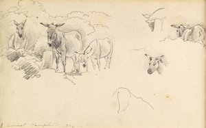 Osły, 1824 autorstwa John Linnell