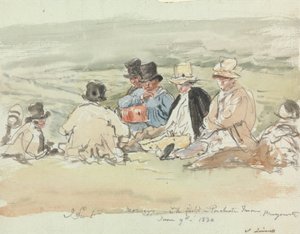 Kosiarki na polu w Porchester Terrace, Bayswater, 9 czerwca 1830 r autorstwa John Linnell