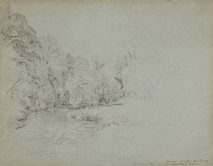 Basen szczupaka, Beresford Hall, Derbyshire autorstwa John Linnell