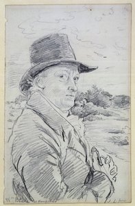 William Blake w kapeluszu, (napis: Wm Blake w Hampstead) c.1825 (ołówek)