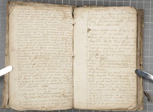 Notatki z wykładu na temat dialektyki, ok. 1584-86 (pióro i atrament na papierze w oprawionym tomie) autorstwa John Malcolm