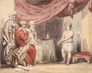 Chrystus głoszący starszym w świątyni autorstwa John Martin