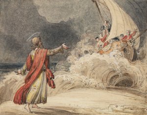 Chrystus uciszający burzę autorstwa John Martin