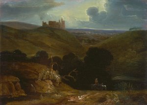 Krajobraz z zamkiem autorstwa John Martin