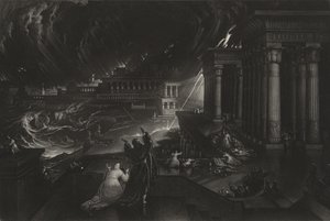 Siódma Plaga, c.1824 (mezzotinta) autorstwa John Martin