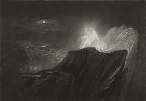 Anioły strzegące raju nocą, c.1827 (mezzotinta) autorstwa John Martin