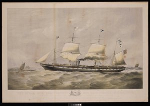 Statek parowy Great Britain... Właściciele Messrs Gibbs  Co... Narodowi Wielkiej Brytanii i Stanów Zjednoczonych Ameryki, Ta płyta jest z szacunkiem dedykowana... autorstwa John McGahey