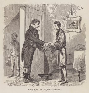 „Pip, jak się masz Pip”, ilustracja do „Wielkich oczekiwań” Charlesa Dickensa, 1861