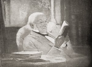 William Ewart Gladstone (1809-98) w podeszłym wieku, ilustracja z książki "V.R.I. Her Life and Empire" autorstwa markiza Lorne. autorstwa John McLure Hamilton