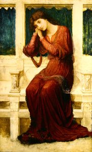 Kiedy nadchodzi smutek w lecie Róże kwitną na próżno, ok. 1910 (olej na płótnie) autorstwa John Melhuish Strudwick