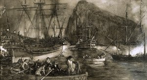 Kogut na skale (Sir George Eliott) autorstwa John Millar Watt