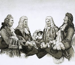 W czasach Ludwika XIV we Francji dżentelmeni nosili ogromne peruki autorstwa John Millar Watt