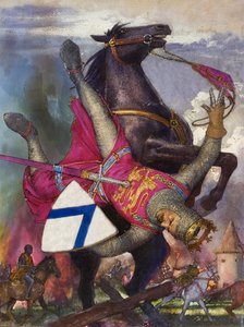 Upadek Wilhelma Zdobywcy (gwasz na papierze) autorstwa John Millar Watt